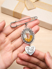 Personalized Angel Wings Memorial Pin – Custom Photo Brooch for Weddings & Special Keepsakes