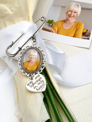 Personalized Angel Wings Memorial Pin – Custom Photo Brooch for Weddings & Special Keepsakes