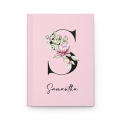 Personalized Floral Hardcover or Spiral Journal – Custom Wildflower Notebook with Initial & Name